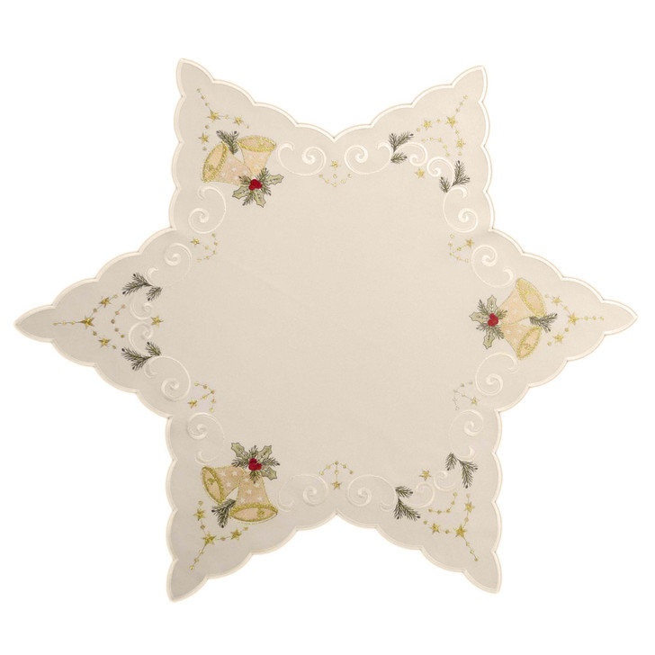 Star Linen Bells 75 cm – German handcrafted gift by Funke Stickerei GmbH