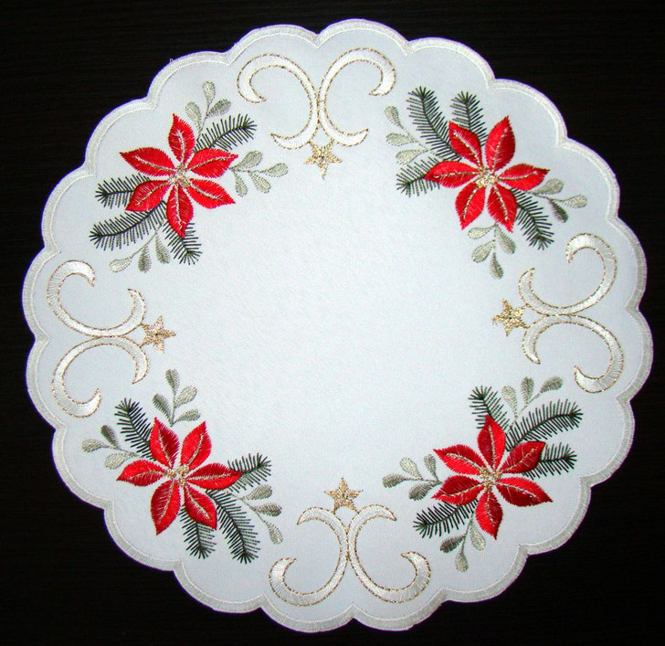 Winterstern Poinsettia 23 cm round – alternate view of the German handcrafted gift