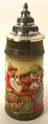 Bar Scene German Beer Stein – alternate view of the German handcrafted gift