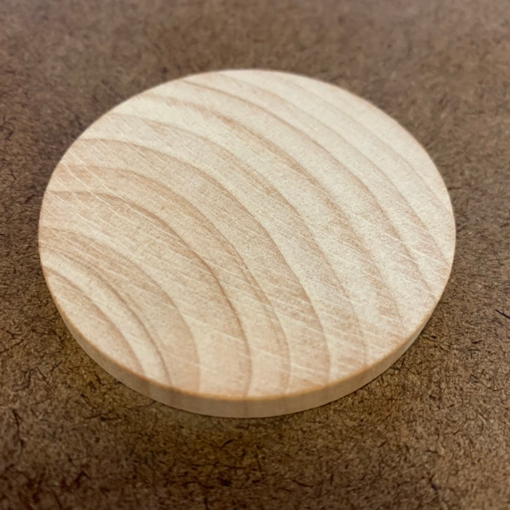 Circular Disk - Natural Wood - 2 3/8 Inch Diameter x 1/4" Tall