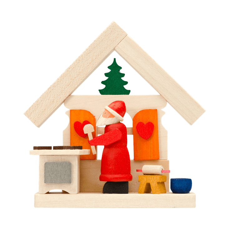 Ornament House - Santa Claus In The Kitchen – Christmas ornament by Graupner Holzminiaturen
