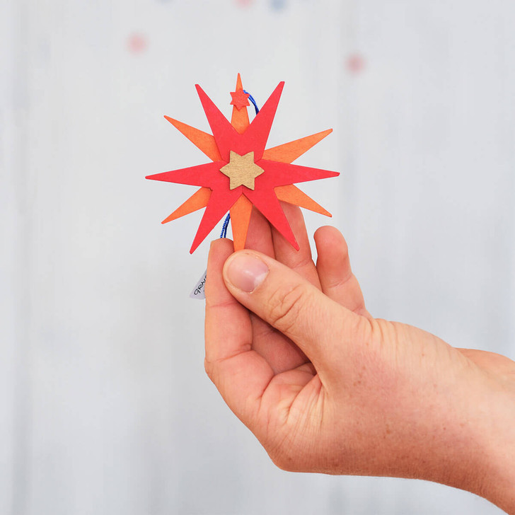 Christmas Stars Wooden Ornament – alternate view of the Christmas ornament