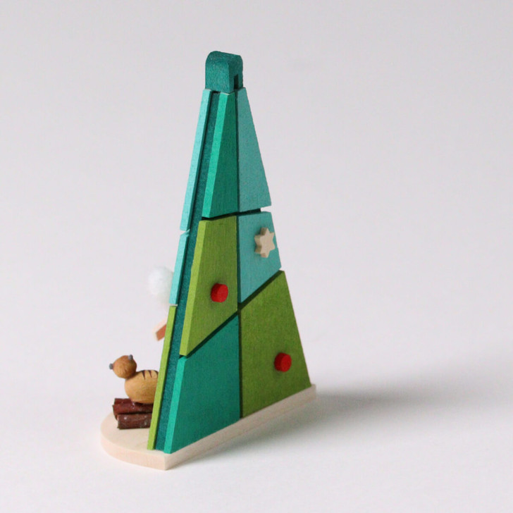 Child with Cat - Tree Shaped Wooden Ornament – alternate view of the Christmas ornament