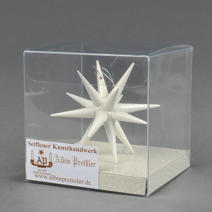 Poinsettia Wood Pointy Star German Ornament 10cm - Sold Individually – alternate view of the Christmas ornament