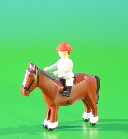 Wooden German Figurine Horse and Rider – Christmas ornament by Volker & Heiko Flath