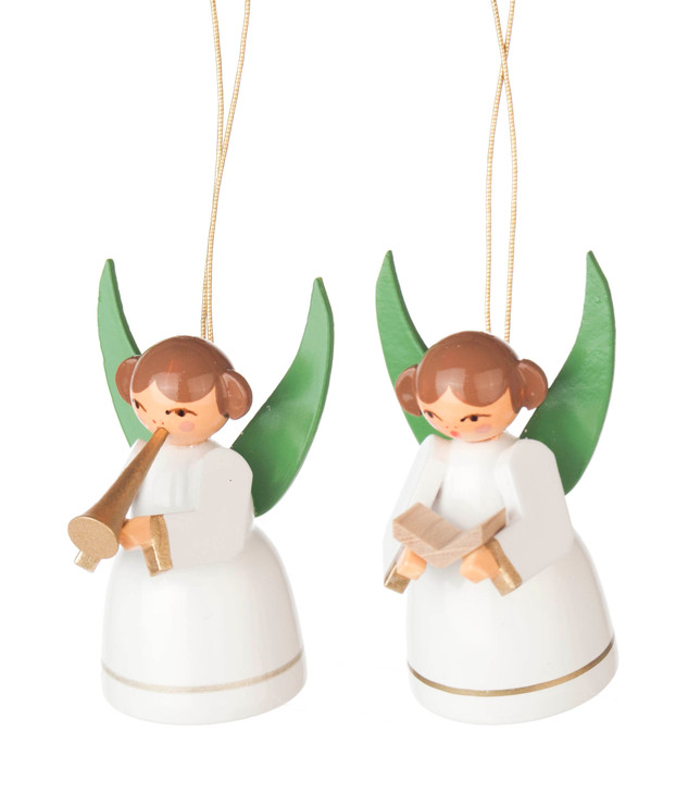 German Ornament White Angel Singing Set – Christmas ornament by Volker & Heiko Flath