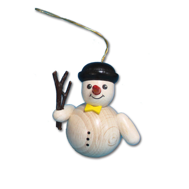 Snowman Ornament | 2 inches – side view of the Christmas ornament