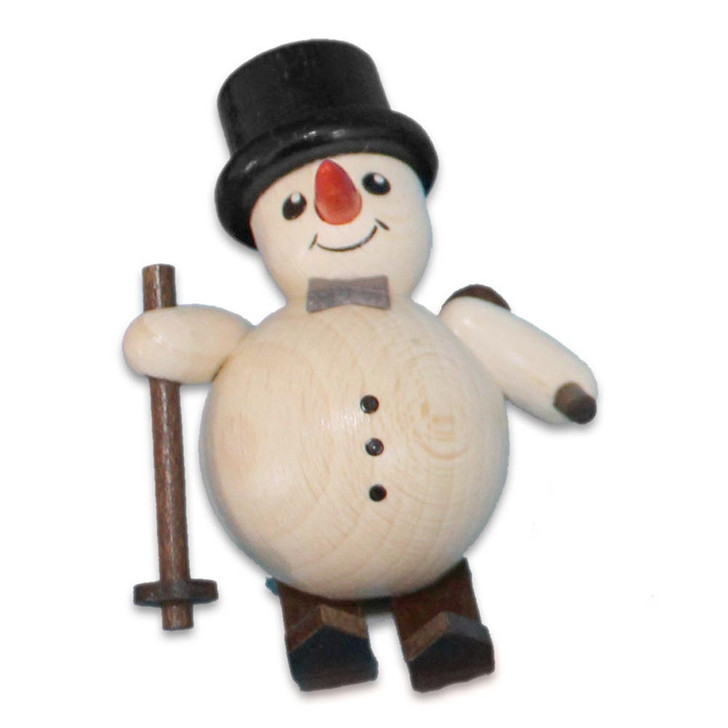Skiing Snowman Leaning Backward Figurine | 2 Inches Tall