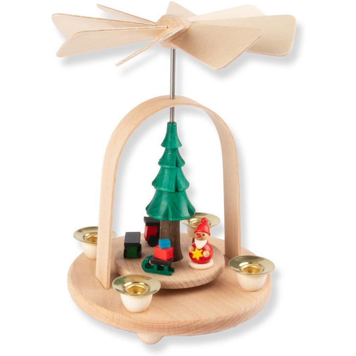 Santa with a Train | 7 inch Tall Pyramid – Christmas pyramid by Holzwaren Egermann