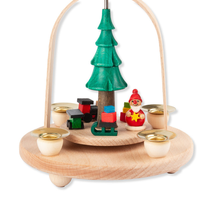 Santa with a Train | 7 inch Tall Pyramid – alternate view of the Christmas pyramid
