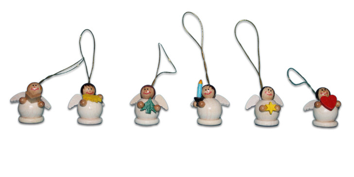 Small Set of White Angel Ornaments | 2cm Tall – Christmas ornament by Holzwaren Egermann
