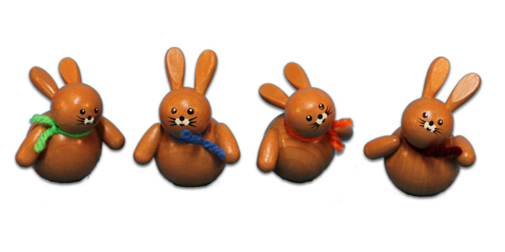 Small Bunny Figurine Set – Christmas ornament by Holzwaren Egermann