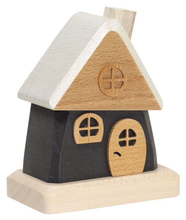 Medium Cabin Cottage Incense Smoker - House Smoker – detail view of the German Christmas smoker