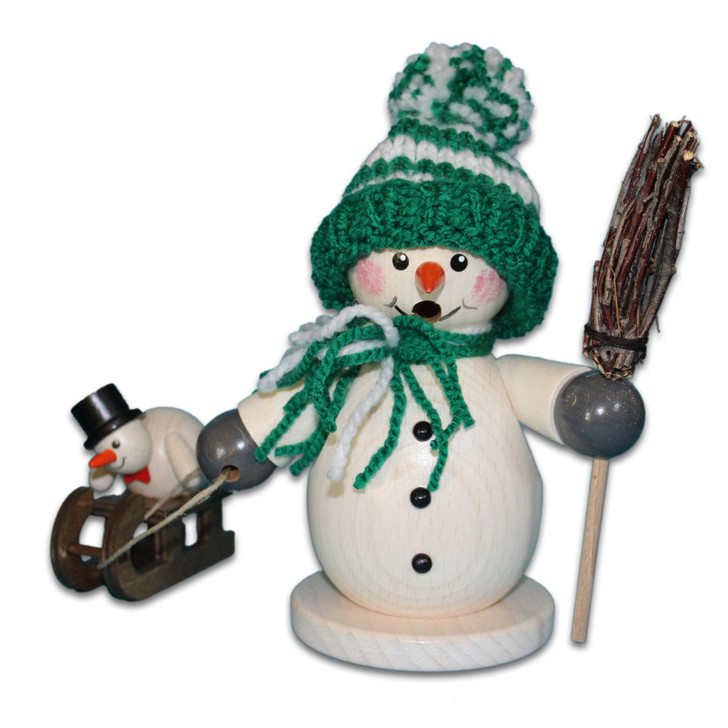 Snowman pulling Sleigh and Baby Snowman Smoker