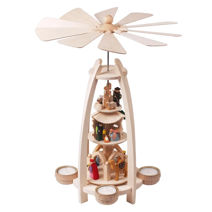 Three Tier Nativity Pyramid – Christmas pyramid by Graupner Holzminiaturen