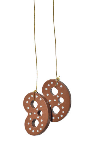 Pretzel Light Brown Ornament Set | 4 cm