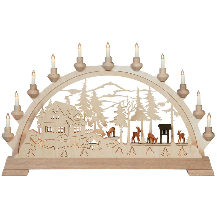 Archway ‐ "Roe deer" German Arch Schwibbogen – Christmas light arch by KWO