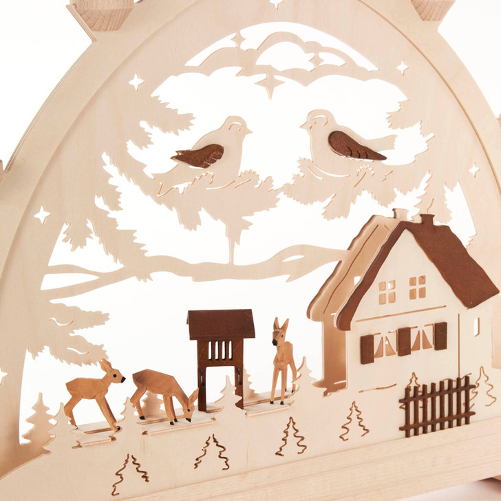 Archway ‐ "Roe deer", small, electric illumination – detail view of the Christmas light arch