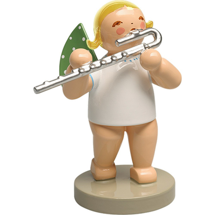 This Wendt and Kuhn Angel Figurine is playing the Bass Flute. She is an addition to the winds section -- a bass flute. Stands about 2 1/2 inches tall. Made in Germany. You can select the hair color. The item is made with Blonde or Brunette. Let us lift your Christmas spirits. Our exceptional German Christmas Figurines can help with all your decorating accents and make your Christmas decor splendid.