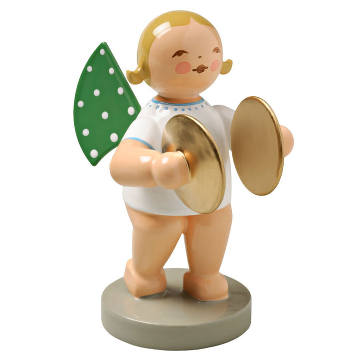 This beautiful Wendt & Kuehn Blonde Angel Cymbals Figurine is the perfect addition to your holiday decor. Handcrafted in Germany, this figurine stands at 2 1/2 inches tall and features a blonde angel playing her cymbals. Add a timeless touch to your home this season with this exquisite German Christmas Figurine that can be passed down for generations to come.