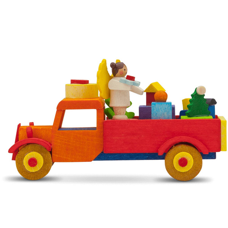 Angel in a Truck Wooden Ornament – Christmas ornament by Graupner Holzminiaturen