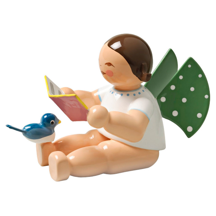 WENDT & KÜHN Sitting Angel Songbook Bird Figurine – alternate view of the Christmas ornament