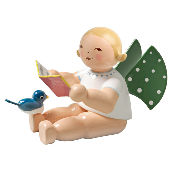 WENDT & KÜHN Sitting Angel Songbook Bird Figurine – Christmas ornament