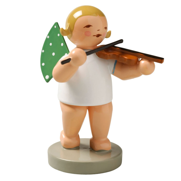 WENDT & KÜHN Standing Angel Violin Figurine - Blonde Hair