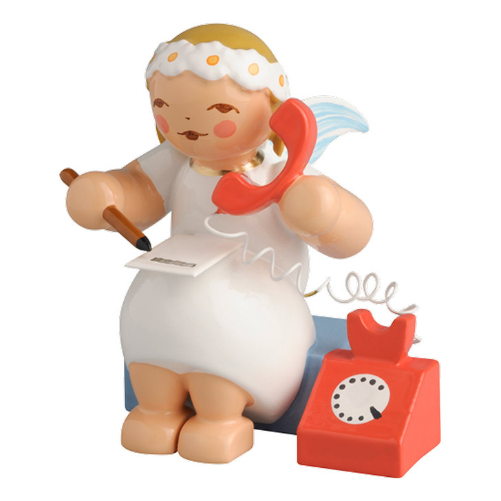 WENDT & KÜHN Goodwill Snowflake Marguerite Angel with Telephone – Christmas ornament