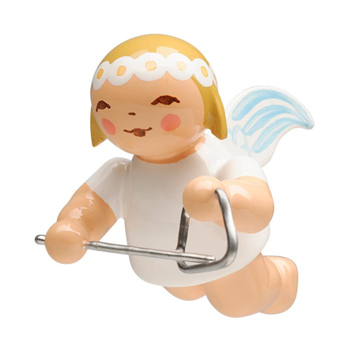 WENDT & KÜHN Goodwill Snowflake Marguerite Angel Ornament Playing the Triangle – Christmas ornament