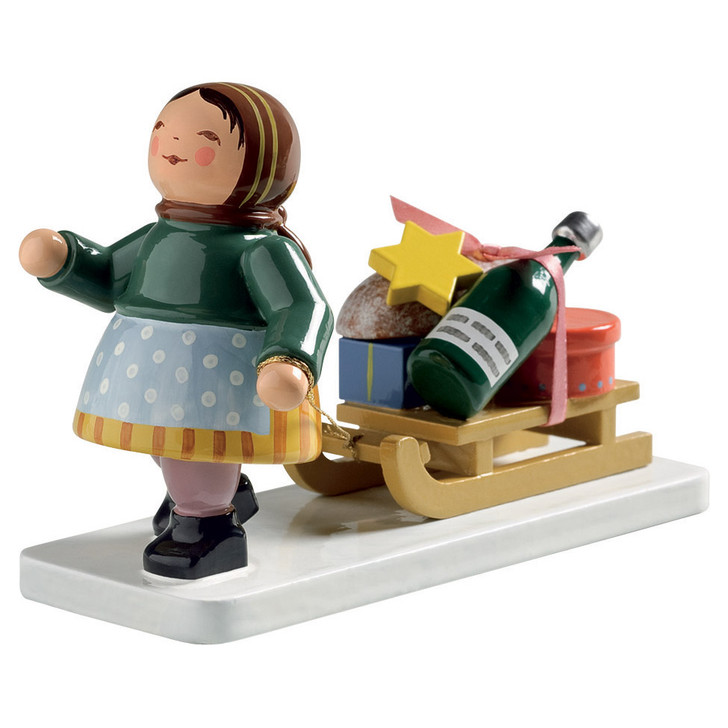 WENDT & KÜHN Girl with Sleigh Figurine – Christmas ornament