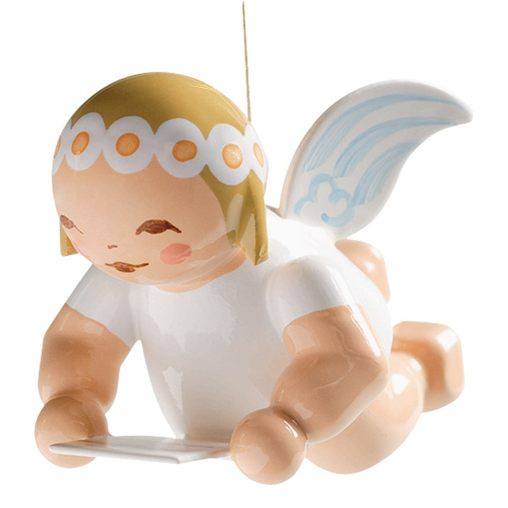 WENDT & KÜHN Goodwill Snowflake Marguerite Angel Ornament holding Sheet Music – Christmas ornament