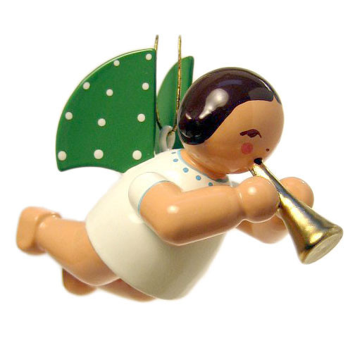 WENDT & KÜHN Flying Angel Playing Horn Ornament – alternate view of the Christmas ornament
