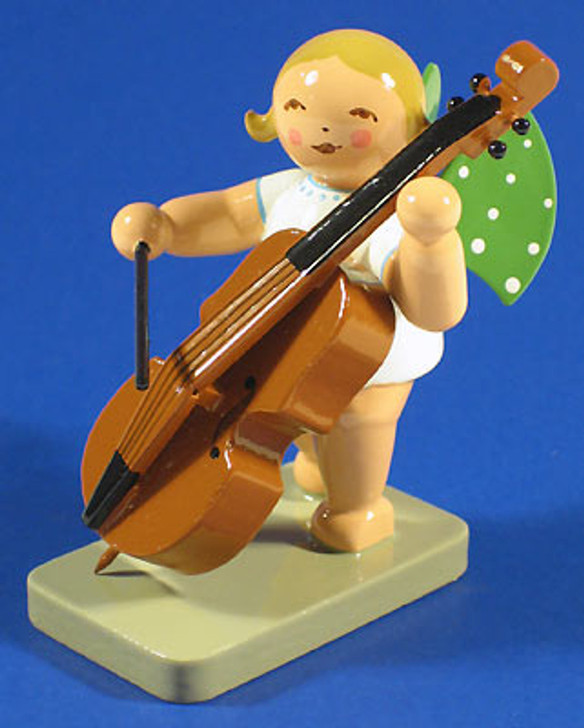 WENDT & KÜHN Angel Double Bass Figurine – side view of the Christmas ornament