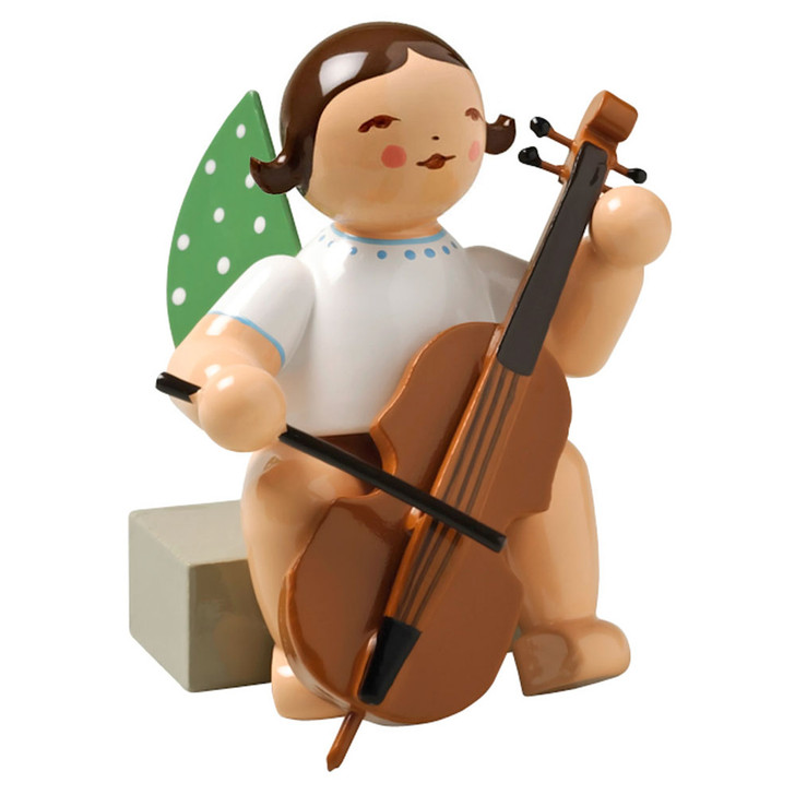WENDT & KÜHN Sitting Angel Cello Figurine – alternate view of the Christmas ornament
