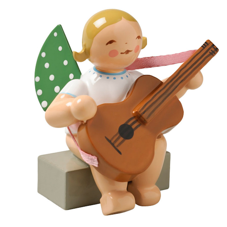 Blonde Angel Guitar Figurine Wendt Kuhn Sitting FGW650X38A