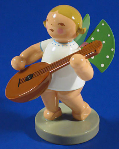 WENDT & KÜHN Angel Lute Figurine – side view of the Christmas ornament