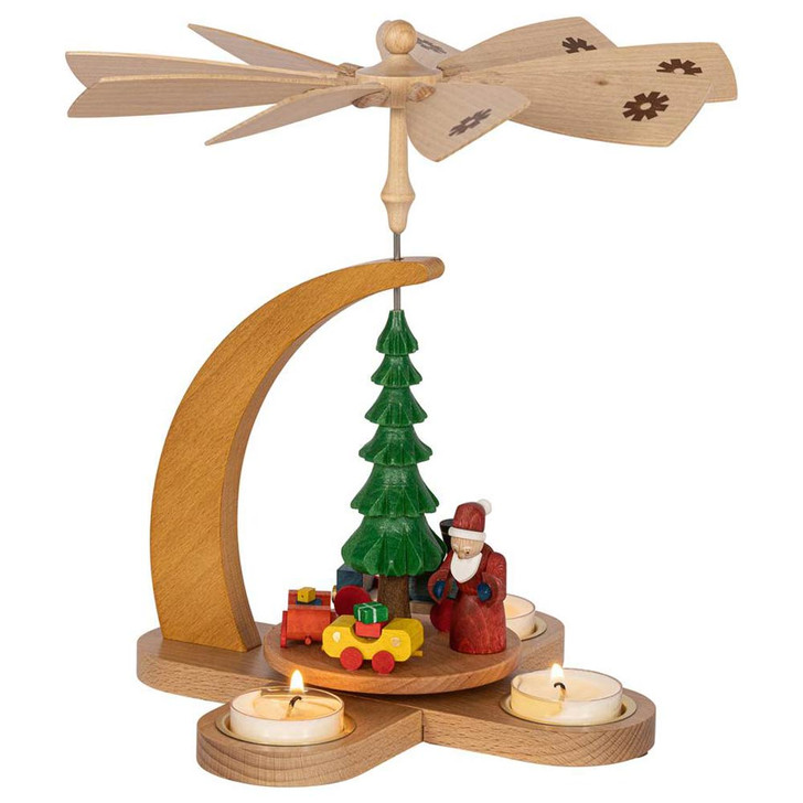 Santa with Train Tealight Pyramid | 28cm – Christmas pyramid by Richard Glaesser