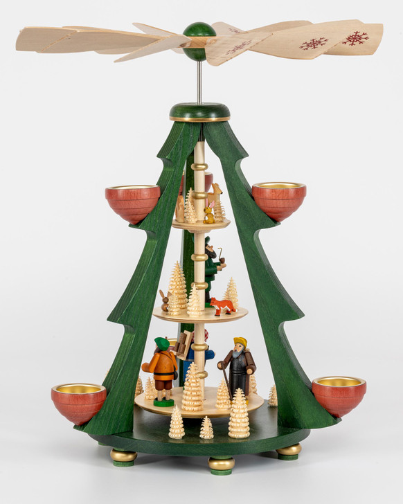 Wood Workers Tealight Tree Pyramid | 16 inch 40cm – alternate view of the Christmas pyramid