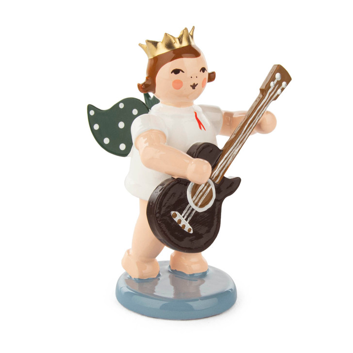Angel with Guitar Instrument – Christmas ornament by Kunstgewerbliche Drechslerei Ellmann