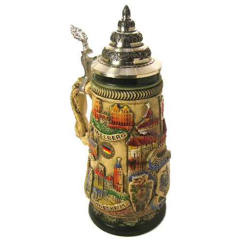 City Scenes German Beer Stein – German handcrafted gift by King Werk