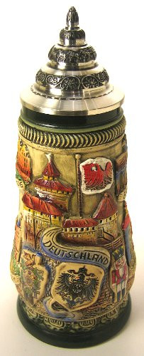 City Scenes German Beer Stein – detail view of the German handcrafted gift