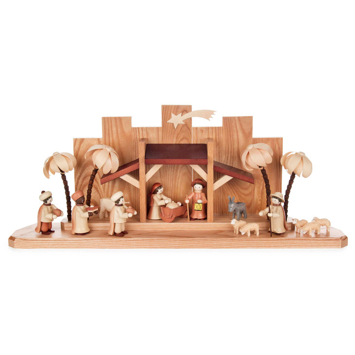 Large Wooden German Nativity Set | 18cm x 45cm – Christmas ornament by Romy Thiel