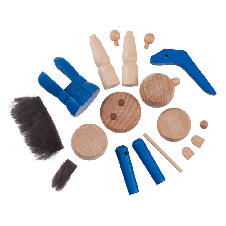 Unfinished Kit: Blue Stained King Nutcracker – German nutcracker by Kuhnert