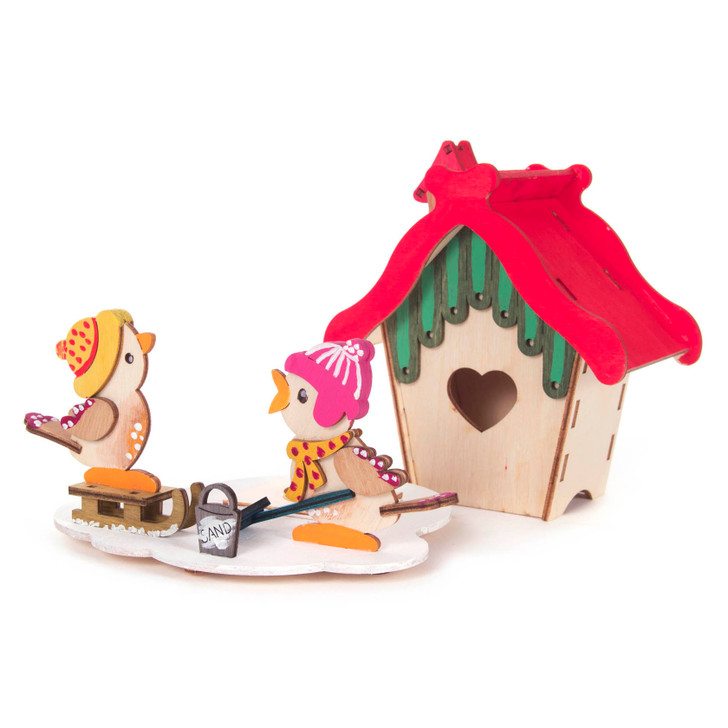 German DIY Smoker KIT - Unpainted Smoker House | 5 Inches – side view of the German Christmas smoker