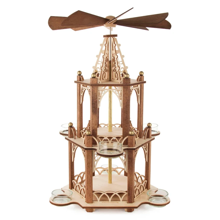 DIY 2-Tier Wooden Christmas Pyramid Kit - Unpainted and Customizable – Christmas pyramid by Kuhnert GmbH
