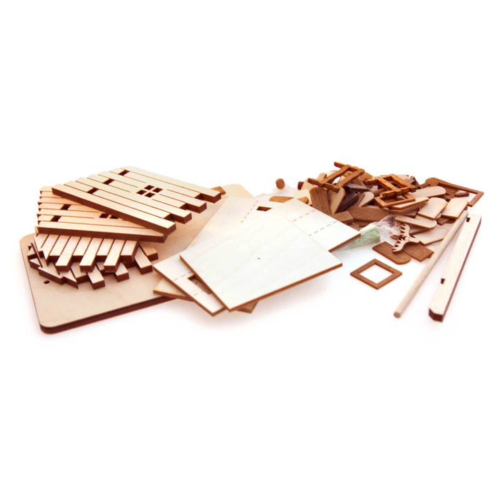 Smokehouse Log Cabin Craft Kit - 100 pcs – detail view of the German Christmas smoker