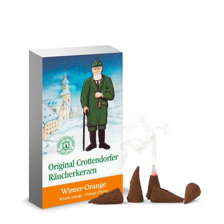 Crottendorfer Winter Orange Incense Cones – side view of the German Christmas smoker