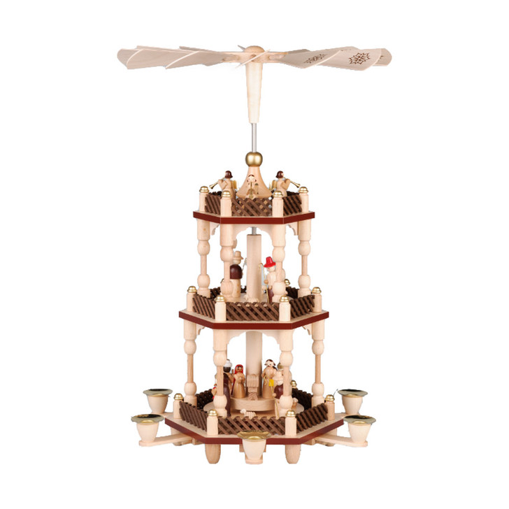 Natural Christ's Birth German Pyramid 46 cm – Christmas pyramid by Franz Karl