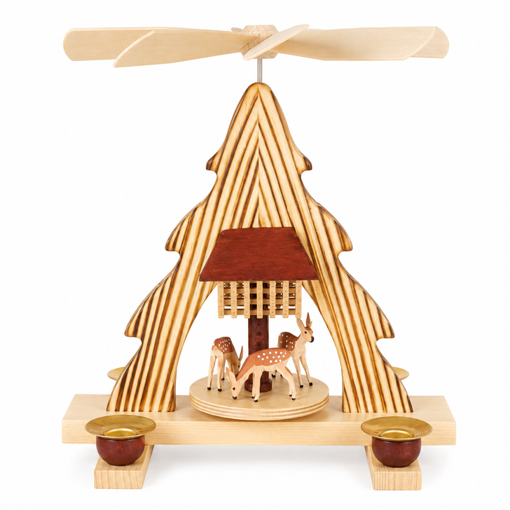 FRANZ KARL Sanded Deer Forest Christmas Pyramid